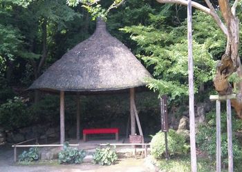 後楽園庭園と茶屋.JPG